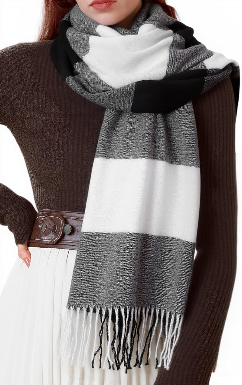 BLATIAL Store Womens Scarf Winter Blanket Large Scarves Thick Soft Warm Plaid Chunky Scarfs - Image 1
